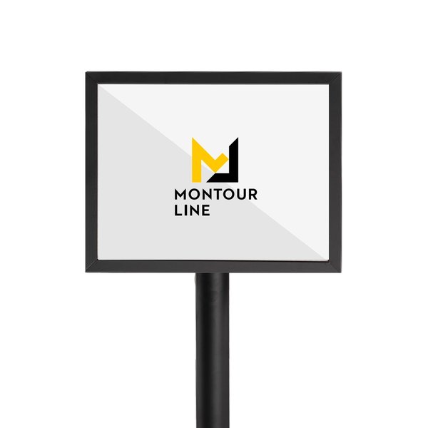 Montour Line Sign Frame Floor Standing 8.5x11H Black PLEASE WAIT TO BE SEATED FSE200-8511-H-BK-PLSWAITSEAT